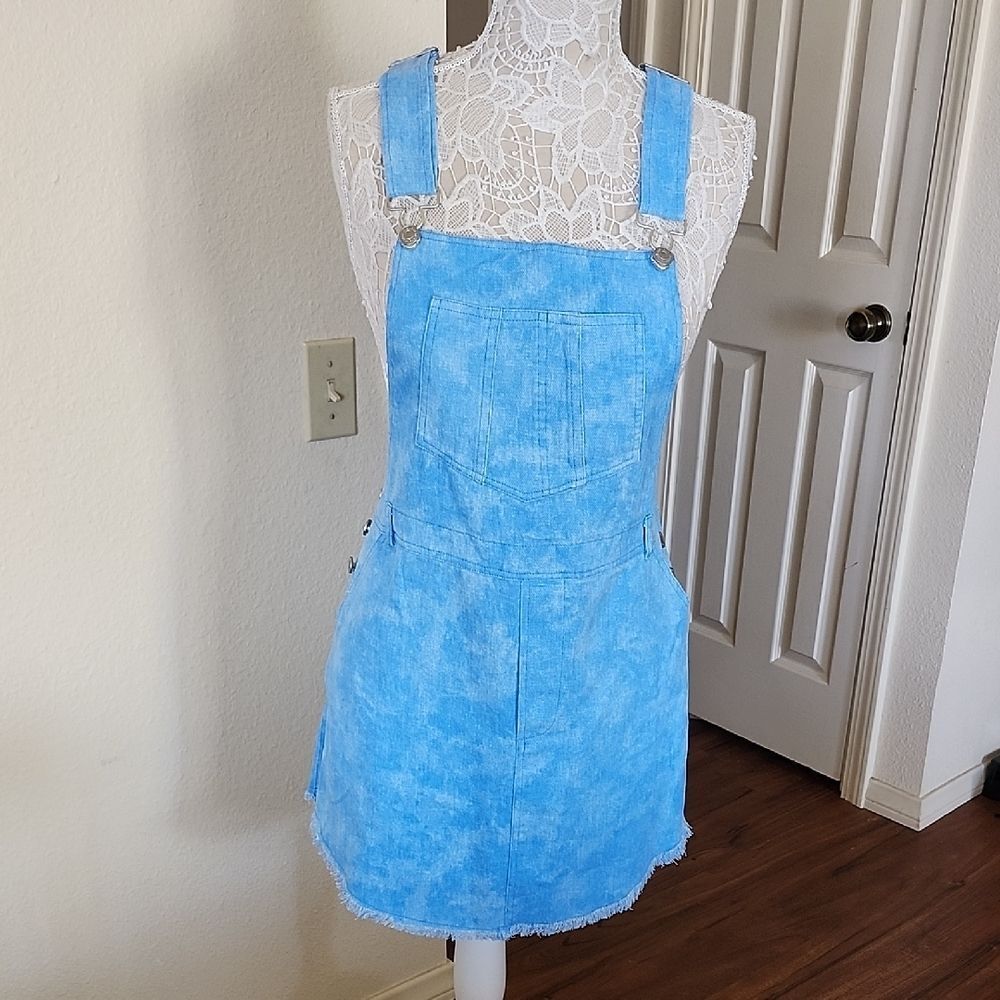 DAVI&DANI Boho Bib Overall Mini Dress Coastal Cowgirl Western New Size Large